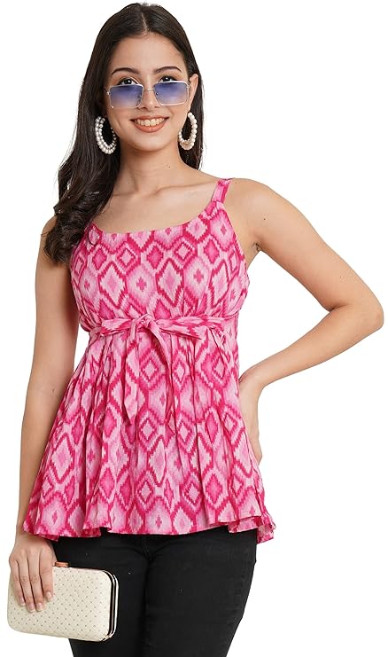 COTLAND Fashions Jaipuri Cotton Printed Strappy Top for Women
