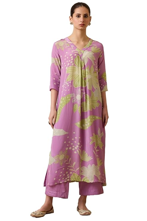 GoSriKi Women’s Cotton Blend Straight Printed Kurta with Pant