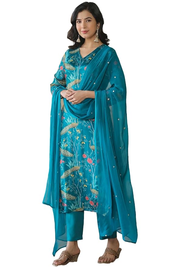 ANNI DESIGNER Women's Rayon Blend Kurta with Pant & Dupatta