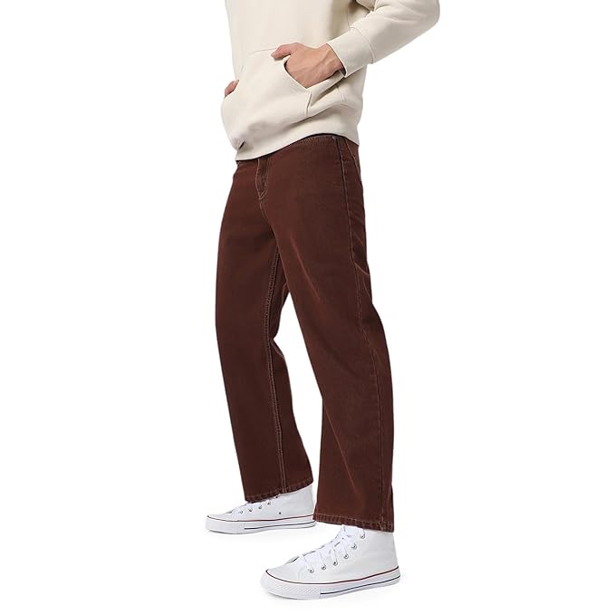 Urbano Fashion Men's Loose Baggy Fit Washed Jeans Non-Stretchable