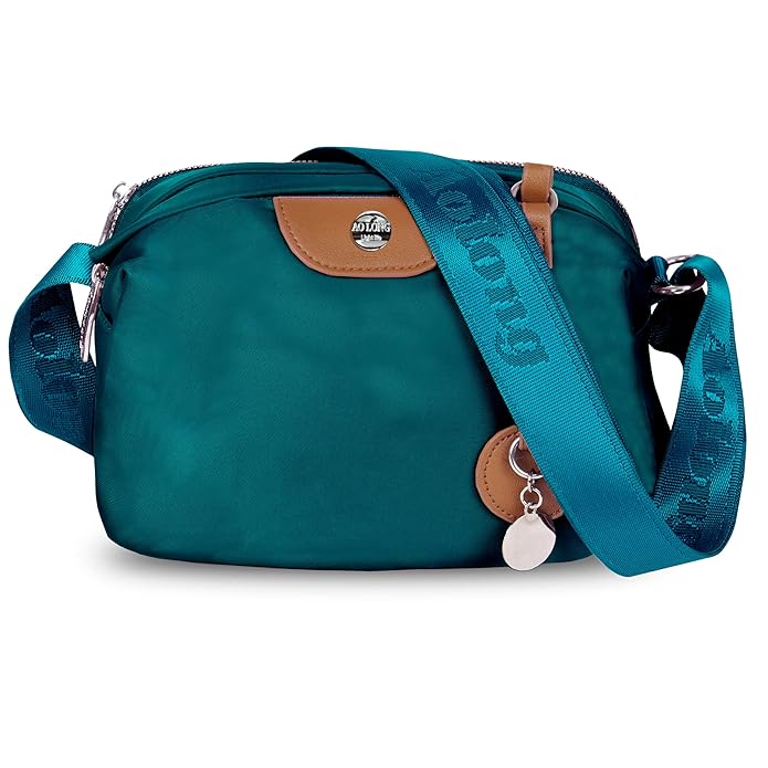 Storite Women's Stylish Small Nylon Lightweight Sling Crossbody Shoulder Bag, Portable Ladies Purse with Adjustable Single Strap (23cm x 14.5cm x 8.5cm)