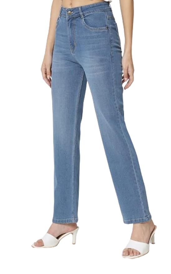 FashionFibre Women's High-Rise Straight Fit Stretchable Jeans