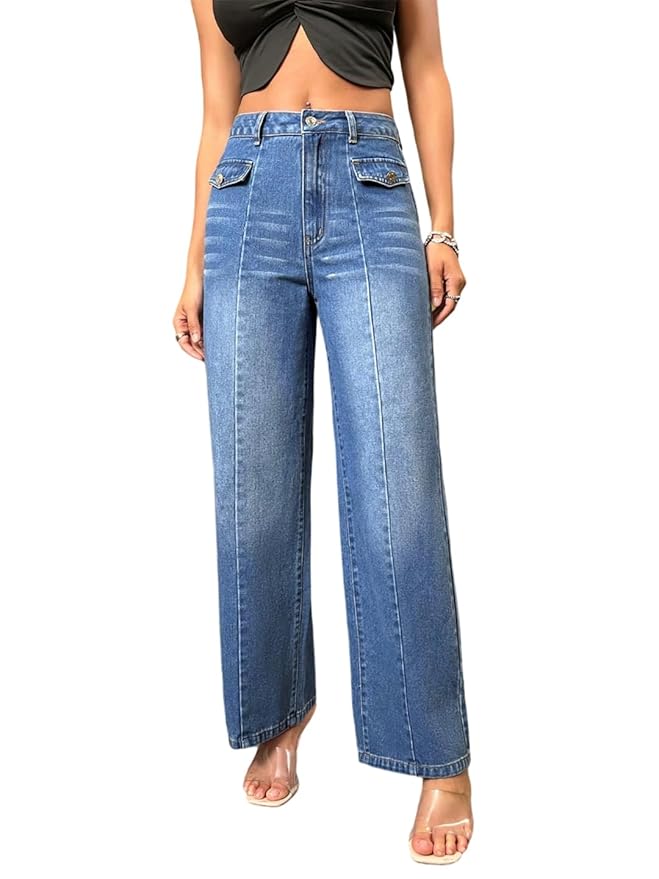 KOTTY Women's High-Waisted Comfortable Light Blue || Black || Grey || Skinny || Ankle Flared Jeans for Women || Casual and Chic