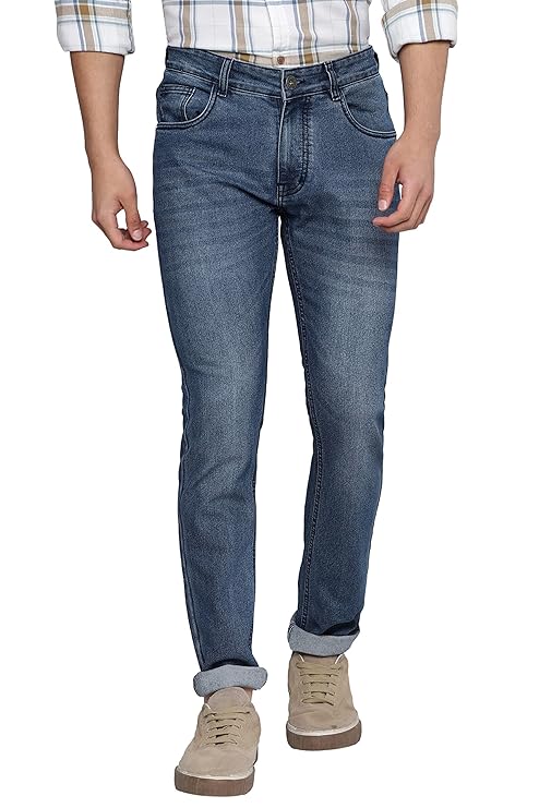 Allen Cooper Slimmy Comfortable Mid Rise Denim Jeans for men