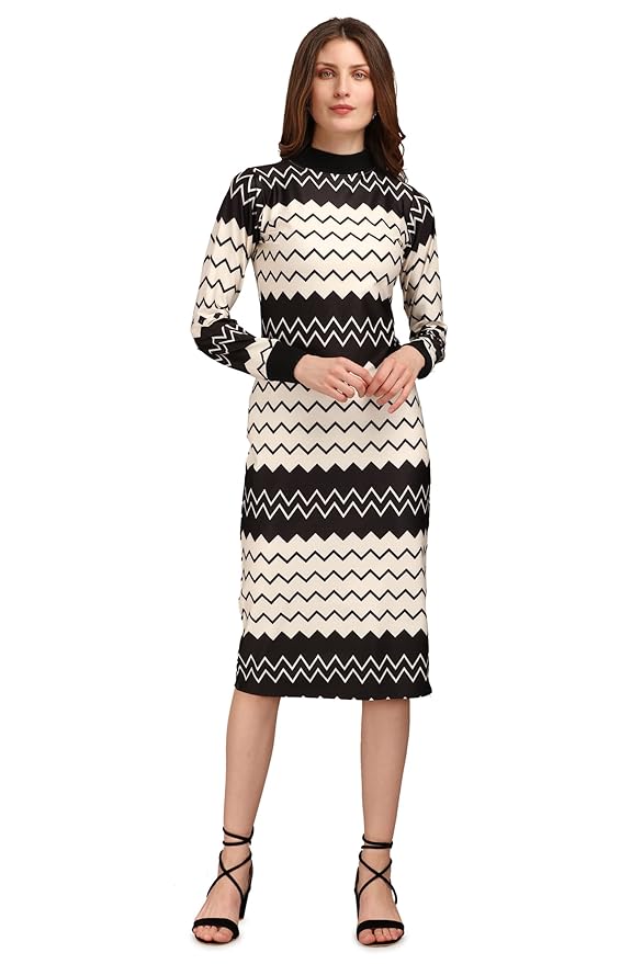 PURVAJA Women’s Bodycon Knee Length Dress (Siri-032-035)