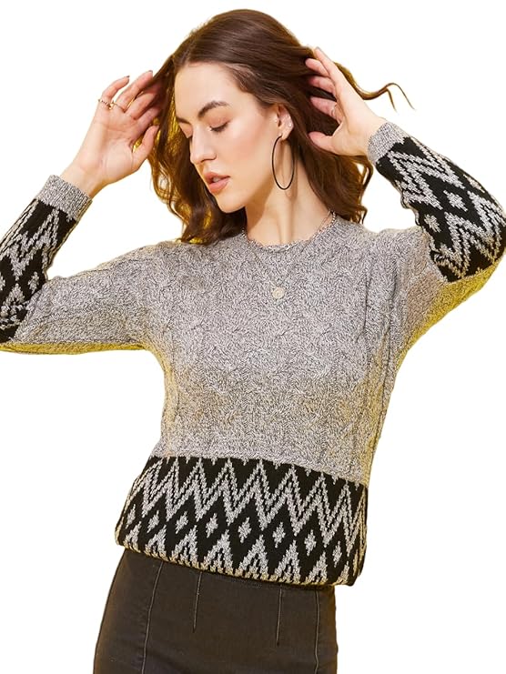 Modeve Round Neck Casual Women Sweater for Winter