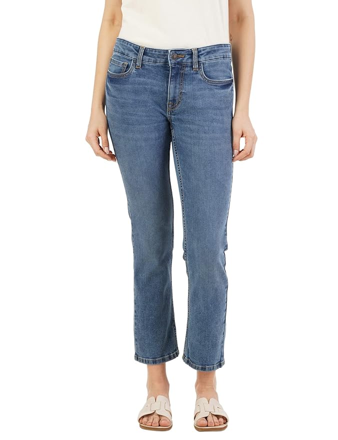 INKD Women's Stretchable Straight Fit Jeans