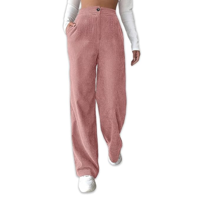 Women’s High Waist Wide-Leg Pants Soft, Stretchy Fabric, Featuring a Comfortable Relaxed Fit, Ideal for Casual and Daily Use