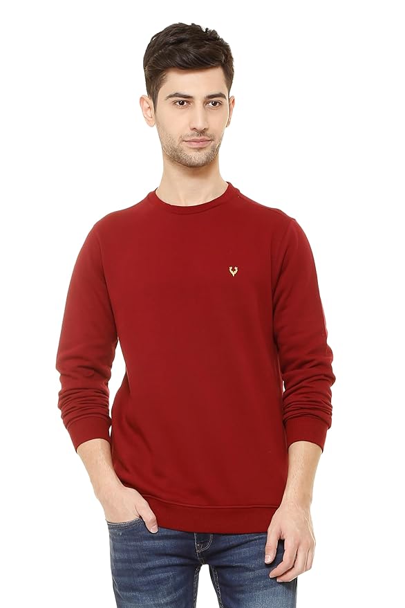 Allen Solly Men’s Cotton Blend Casual Crew Neck Sweatshirt