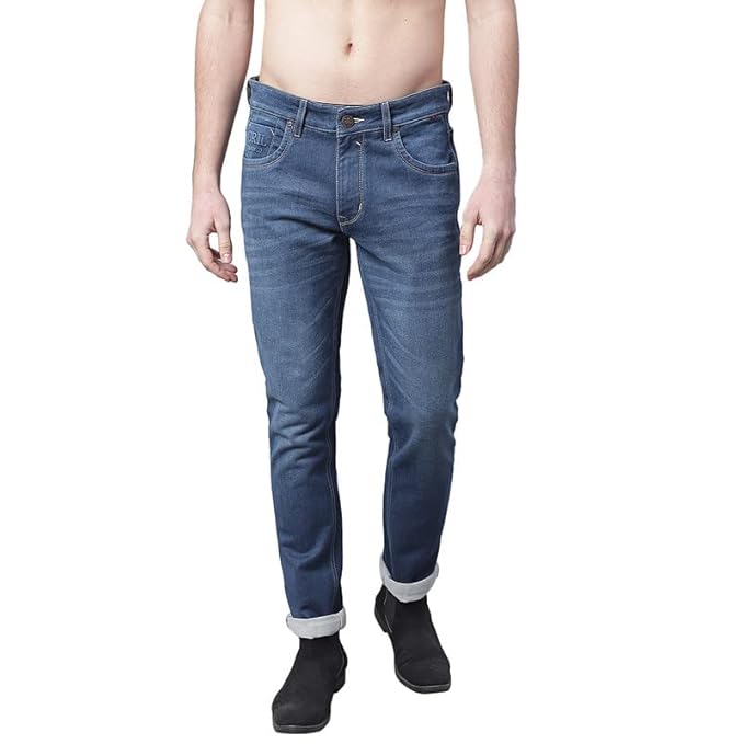 Cantabil Men Blue Cotton Regular Fit Casual Jeans (P_MDNM00270_DARKMERCERISED)