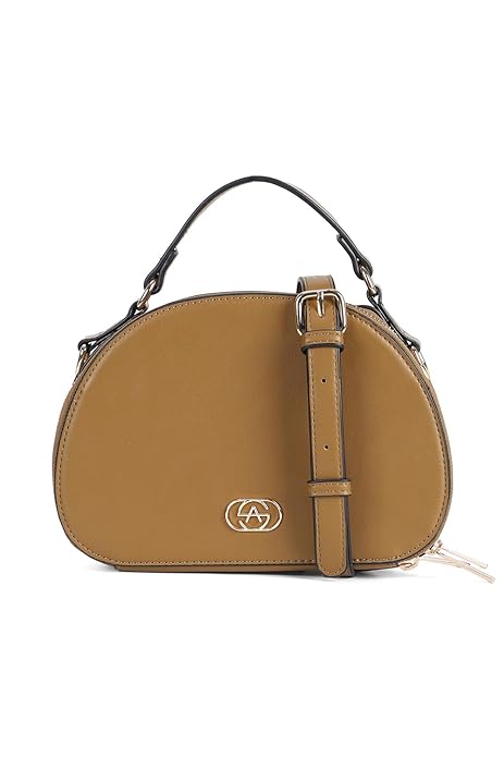 Allen Solly Women’s Solid Sling Bag,Brown
