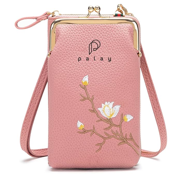 PALAY Women’s Small Cross-Body Phone Bag Stylish PU Leather Mobile Cell Phone Holder Pocket Purse Wallet Sling Bag Mini Shoulder Bags