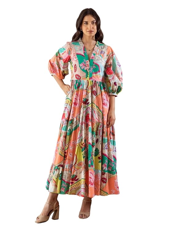 GRECIILOOKS Women Midi-Maxi Dresses | Short-Long Dress | Floral Print | Every Occation Dress for Women