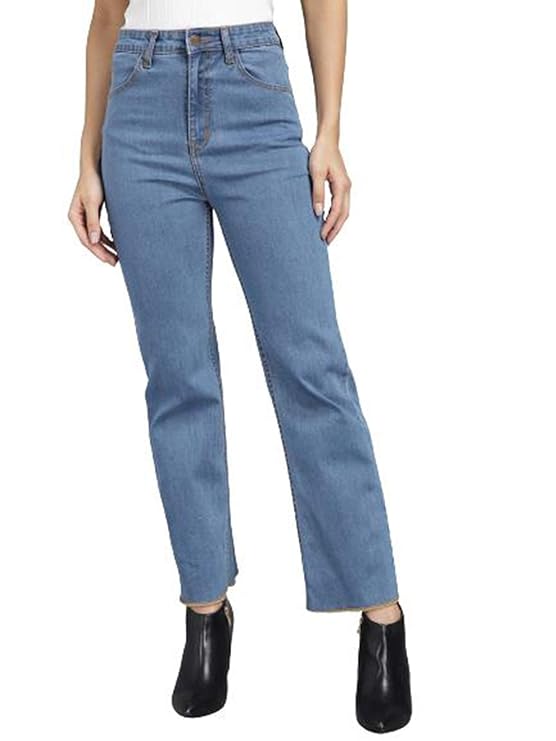 KOTTY Women's High Rise Flared Fit Cotton Lycra Jeans