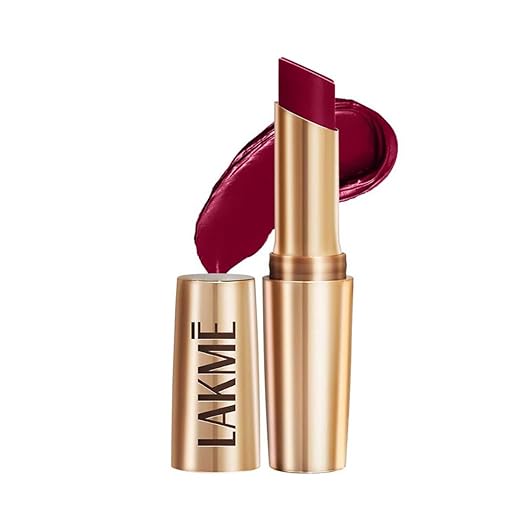 LAKMÉ 9 To 5 Primer + Matte Lipstick, Matte Finish, Lightweight Lipstick, Lasts For 16Hrs, Nourishes Lips & Great For Daily Use, Deep Wine, 3.6G