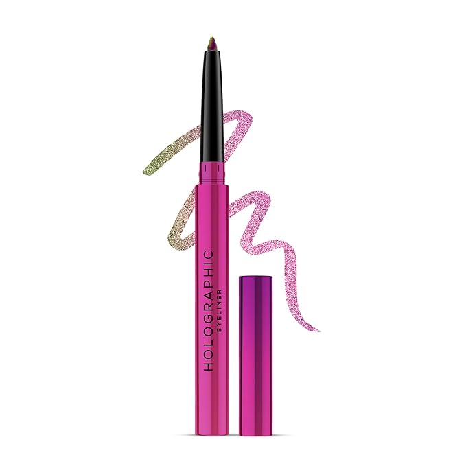 RENEE Holographic Crayon Eyeliner, Smudge-Proof,Shimmery Finish & Long-Lasting, Easy Glide & Quick-Drying Formula With Monochrome Effect, Intense Color Pay-Off, Infused With Vitamin E, 03 Venus, Pink