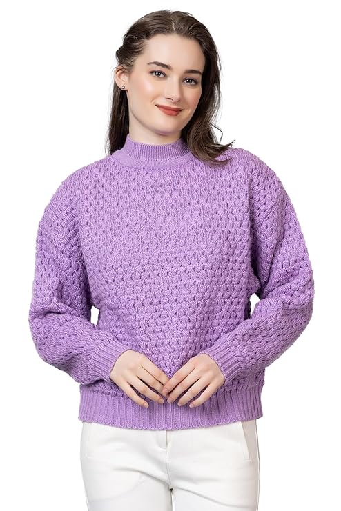 Wear lusso Women’s Pullover Sweater Relaxed Fit for Winter Wear | Full Sleeve | 100% Wool | Latest Stylish Sweater Crafted with Comfort Fit for Winter Wear