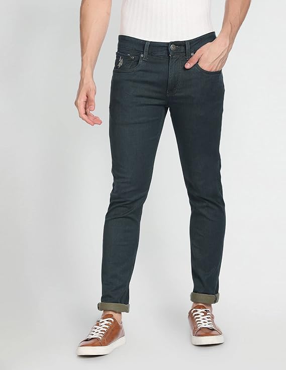 U.S. POLO ASSN. Men’s Rinsed Regallo Skinny Jeans (UDJEN0625_Dark Olive