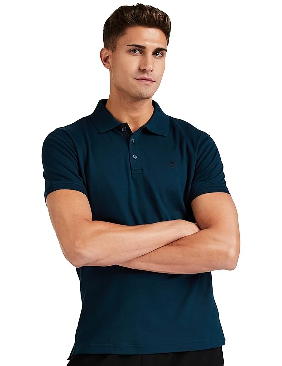 Van Heusen Men Athleisure Ultra Soft Polo T-Shirt – Short Sleeve, Textured