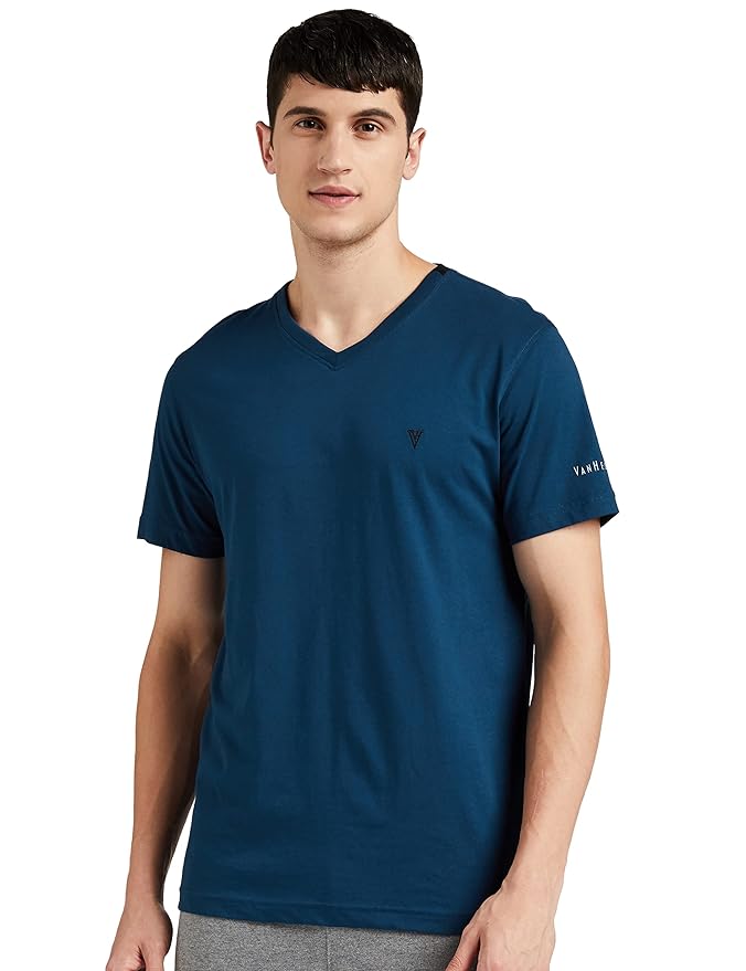 Van Heusen Men’s Solid Regular Fit T-Shirt