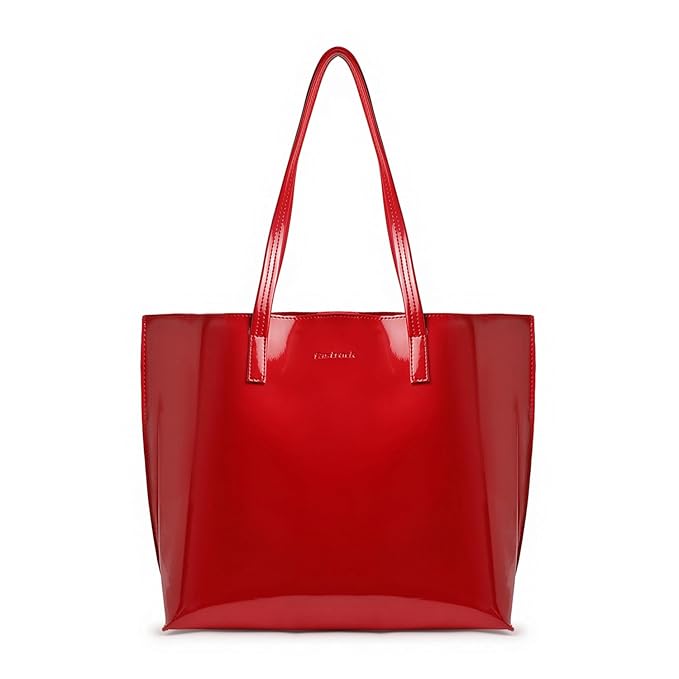 Fastrack Patent Party Tote Bag for Women, Girls and Ladies | Spacious Tote Bag with Button Closure