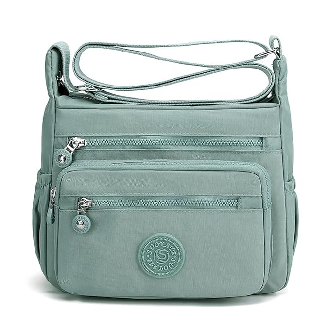 PALAY® Women Crossbody Bag Waterproof Nylon Multi-layer Crossbody Bag Casual Satchel Bag Shoulder Bag Messenger Bag Travel Crossbody Bag Day Pack