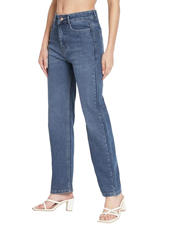 Fashionfibre Women’s High-Rise Straight Fit Stretchable Jeans