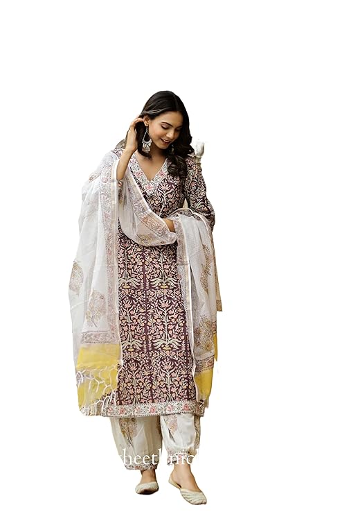 Yashika Women’s Kurta Fashionably Traditional, Comfortably Chic: Embrace Fashion with Our Cotton Blend Ethnic Sets