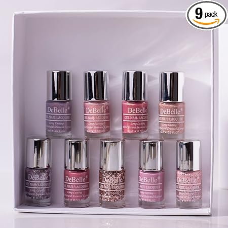 DeBelle Gel Nail Polish Combo Set of 9 (Mademoiselle Mauve Collection) 6ml each