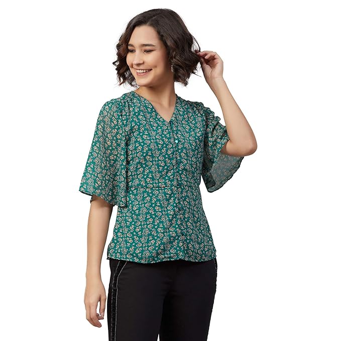 Carlton London Women’s Solid Regular Fit Blouse