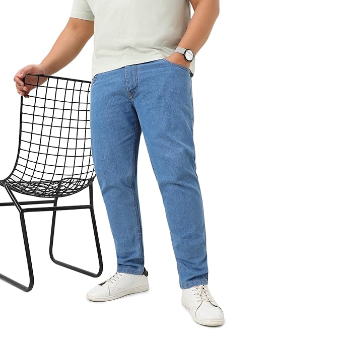 Urbano Plus Men’s Regular Fit Washed Jeans Stretchable