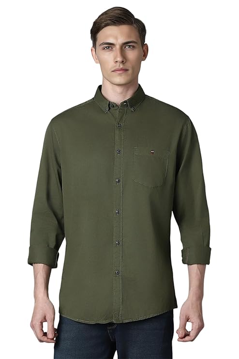 Louis Philippe Slim Fit Denim Classic Premium Casual Shirt