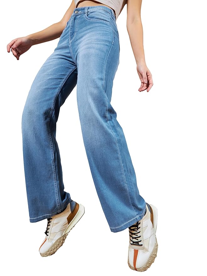 Miss Chase Women’s Wide Leg Mid Rise Jeans