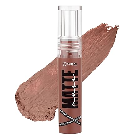 MARS Matte Muse Mousse Lipstick (3ml) (12-LOVE LADY) with Doe-Foot Applicator | Highly Pigmented | Smooth Texture | Hydrating Formula | Blurry Lips Effect