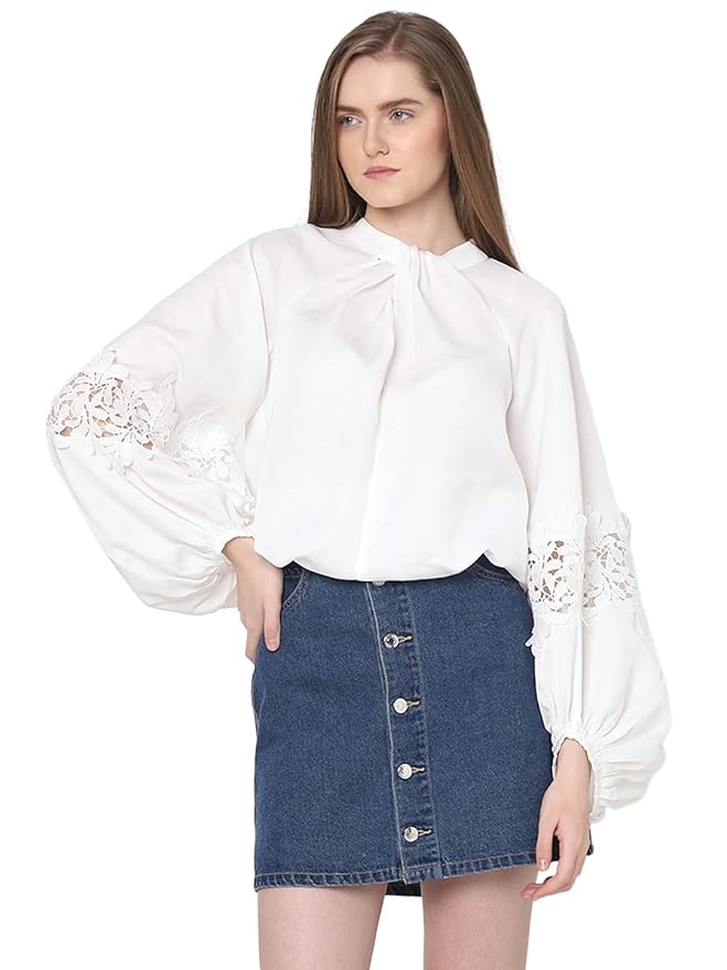 VERO MODA Women’s Solid Regular Fit T-Shirt