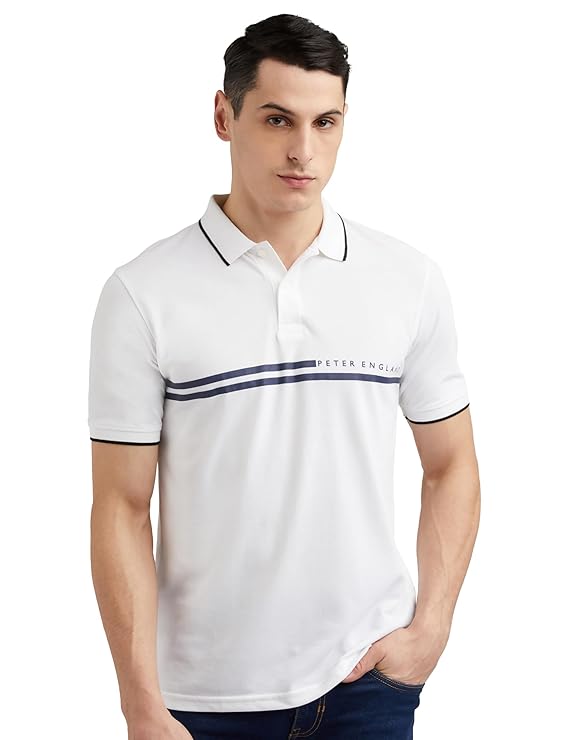 Peter England Men’s Everyday Solid Regular Fit Polo | Cotton Rich | Premium Pique Weave
