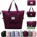 Wazdorf 41 Liter Expandable Travel Bags for Women, Duffle Bags for Women Luggage, Foldable Vanity Traveling Bag, Waterproof Hand Bag for Ladies Personal Items
