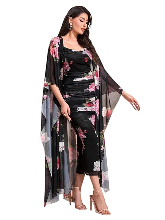 LITZO Women’s Georgette Bodycon Maxi Dress