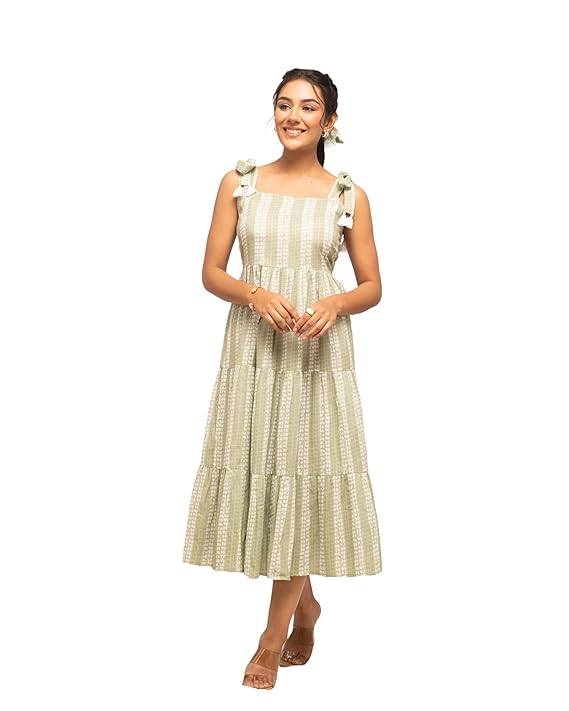 FIORRA Women's Fit And Flare Knee Length Dress