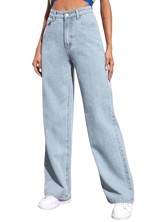 KOTTY Women’s Straight Fit Jeans Mid-Rise|Cotton Blend|Stretchable Fabric Jeans