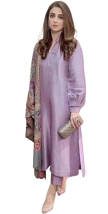 ANNI DESIGNER Women's Rayon Viscose Solid Straight Pakistani Kurta with Pant & Dupatta