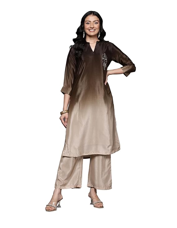 Varanga Women’s Silk Blend Solid Regular Kurta Set – Elegant & Comfortable Indian Wear for Casual, Semi-Formal, and Festive Occasions