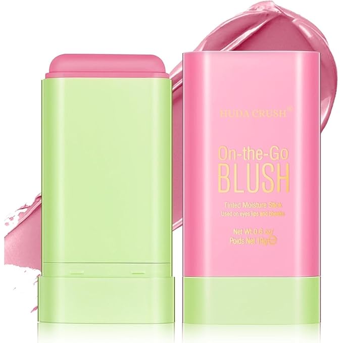HUDACRUSH blusher for cheeks - Pink Blush Stick for Women and Girls, Blendable tint blush, Blush for Face Makeup, Natural Smooth Finish Blusher for Cheeks