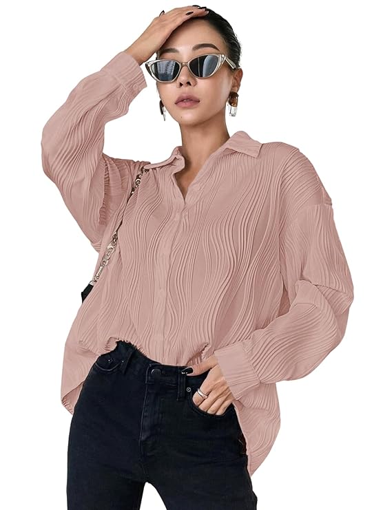 Leriya Fashion Oversized Shirt for Women | Shirt for Women Stylish Western | Long Shirt for Women