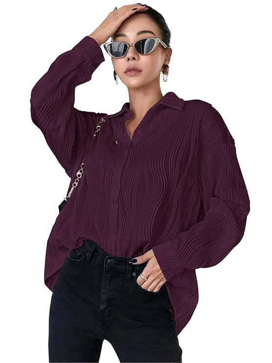 Leriya Fashion Oversized Shirt for Women | Shirt for Women Stylish Western | Long Shirt for Women