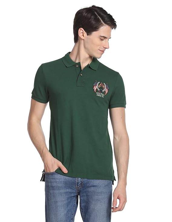U.S. POLO ASSN. Men’s Cotton Slim Fit Solid Crest Logo Polo Shirt