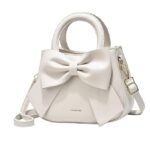SYGA Women Bow Handheld Shoulder Bag Crossbody Fresh And Sweet Girly Style Small Bucket Bag
