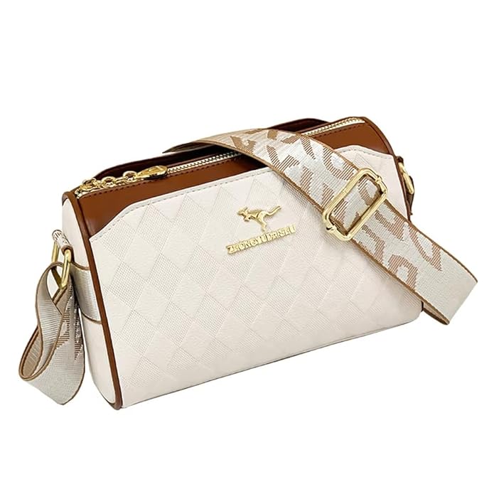 ketmart Crossbody Bags for Women Small Crossbody Purse Trendy PU Leather Crossbody Bag Shoulder Bag for Travel Work Party (Color_White)
