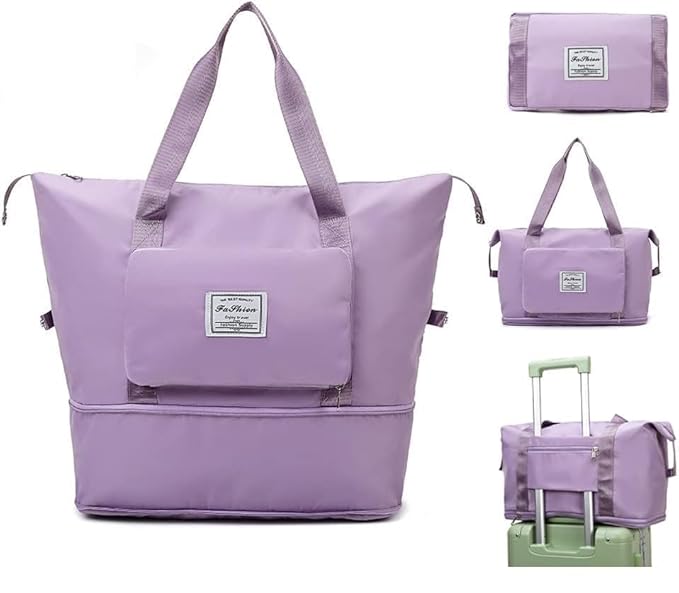 Wazdorf 41 Liter Expandable Travel Bags for Women, Duffle Bags for Women Luggage, Foldable Vanity Traveling Bag, Waterproof Hand Bag for Ladies Personal Items