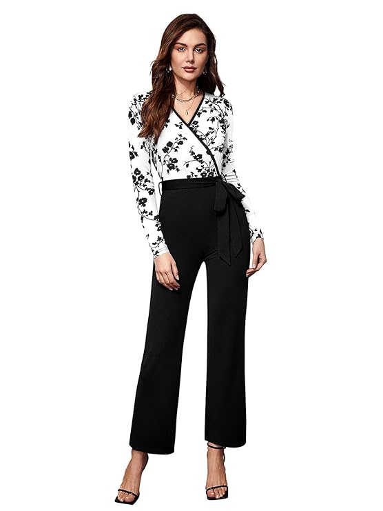 LONDON BELLY Women dress | jumpsuits for women stylish | black white floral print | geometric pattern | snake print V-neckline | blue floral | black maroon sequin jumpsuits casual formal